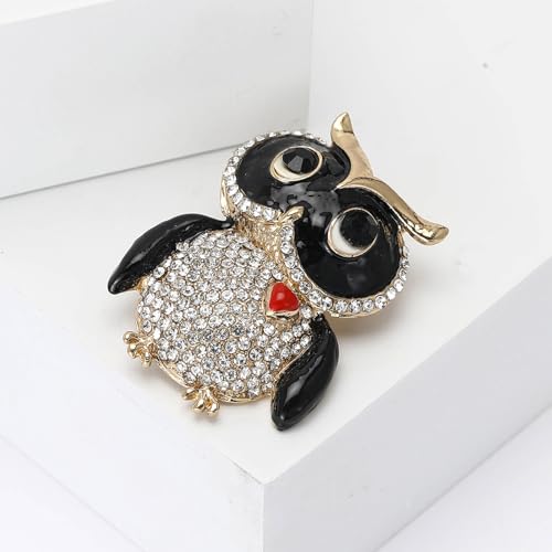 Image of Enamel Bird Brooch for Women Rhinestones Owl /Hummingbird /Eagle /Toucan Lapel Pin Cute Bird Brooches Jewelry Gifts for Mom Wife