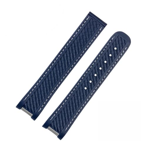 Bracelet montre 20 mm Omega Seamaster caoutchouc bleu pour vos activités nautiques et sportives