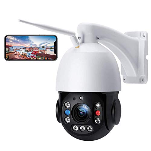 PTZ Camera Outdoor WiFi Wireless Security Camera 5MP 30X Optical Zoom IP Camera Support 492ft Night Vision Auto Tracking Sound Light Alarm Human Detection 2-Way Audio IP66 Waterproof