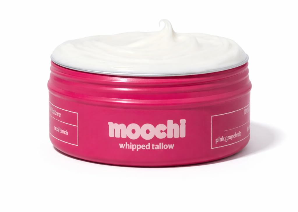 moochi Beef Tallow for Skin – Organic 100% Grass-Fed Whipped Balm with Pink Grapefruit Essence, Natural Moisturizer Cream for Nourishing Skin Hydration