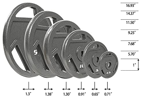Balancefrom Standard 1-Inch Cast Iron Plate Weight Plate For Strength Training And Weightlifting At1In-5P #TOP4