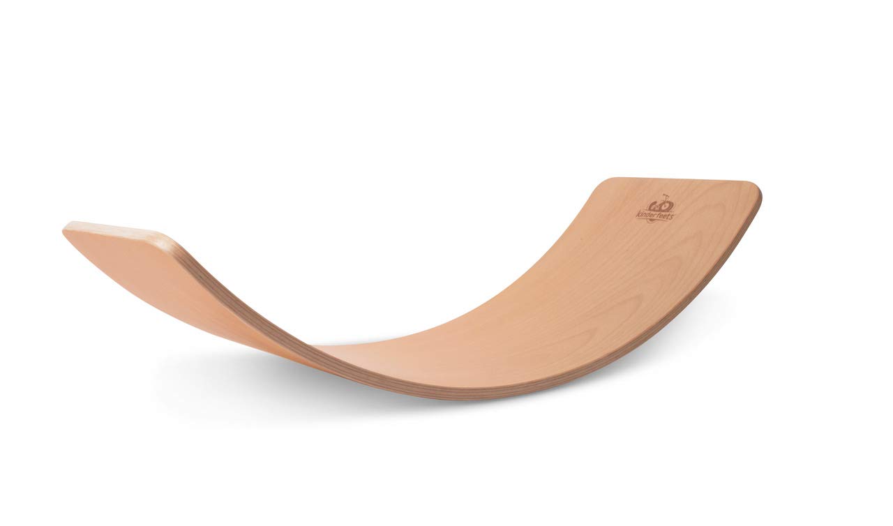 Kinderfeets, Kinderboard, Waldorf Original Wooden Balance Board for Toddlers, Kids, Teens, Adults -Wobble Balance Board - Kids Wooden Toys Learning Toys - Rocker Board Yoga and Exercise
