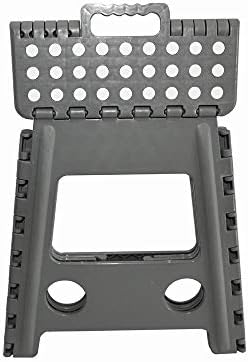 KCT Portable Folding Step Lightweight Multi Purpose Home Stool Plastic Seat Grey