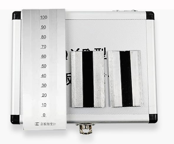 Grindometer Fineness Gauge Professional Fineness of Grind Gauge with 2 Scrapers Stainless Steel Range 0-100μm Indexing Value 5μm