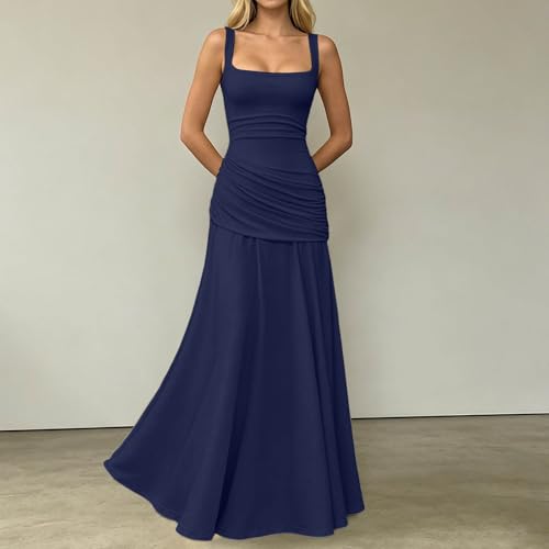 Robe de soirée fluide unie pour valoriser la silhouette