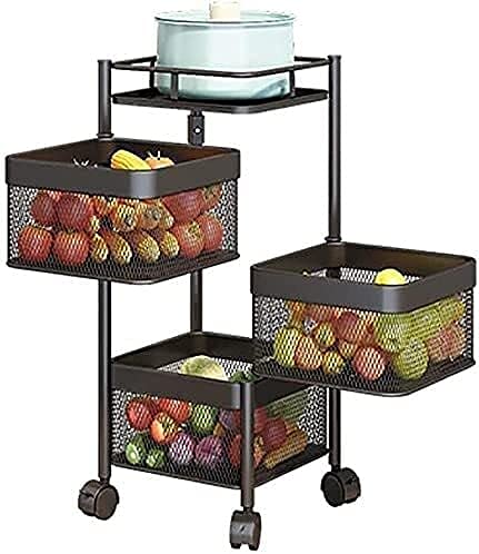 Étagère à légumes de cuisine carrée étagère multicouche rotative 65cm