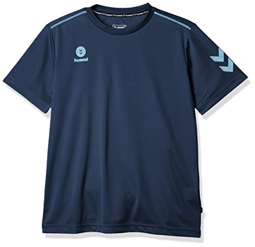 [ヒュンメル] 半袖シャツ ワンポイント メンズ ネイビー×ライトブルー (7067) 日本 M (日本サイズM相当)