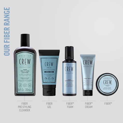 Image of American Crew Men's Fiber Cream, Medium-Firm Hold Styling for Frizz Control & Defined Texture, Natural Shine, 3.3 fl oz