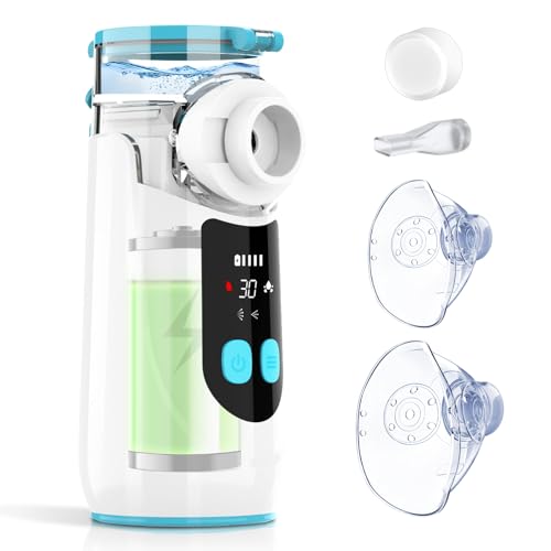 Inhalationsgerät, Wholede Inhaliergerät für Erwachsene Kinder Baby, Wiederaufladbarer USB C Vernebler Inhalator mit Digitalanzeige, Leise Tragbarer Inhalator mit 2 Maske und Mundstück Inhalationsgerät, Wholede Inhaliergerät für Erwachsene Kinder Baby, Wiederaufladbarer USB C Vernebler Inhalator mit Digitalanzeige, Leise Tragbarer Inhalator mit 2 Maske und Mundstück