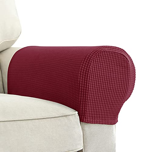 Elastic Polyester Sofa Arm Cover, Scratch Resistant Protector Covers,2Pcs