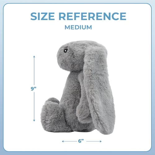 Image of Best Pet Supplies Interactive Squeaky Dog Chew Toy, Ideal Dog Toys for Chewers, Small, Medium & Large Dogs, and Fetch Lovers - Bunny (Gray), Large