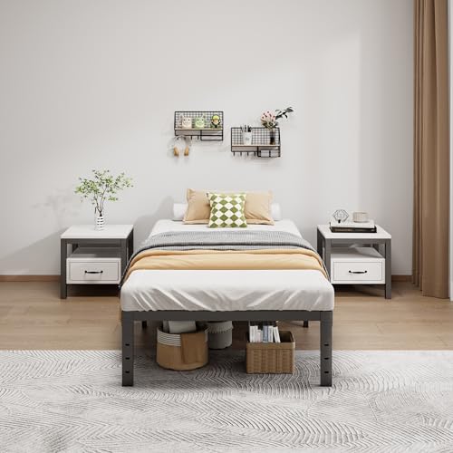 Image of LUMUNANCE Metal Bed Frame Twin XL Size - 14 Inch Heavy-Duty Twin XL Platform Bed Frame No Box Spring Needed, Easy Assembly, Noise-Free, Sturdy Mattress Foundation, Underbed Storage Space