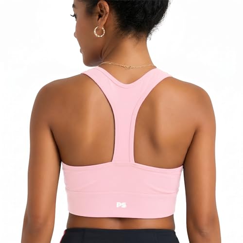 Image of POPSUGAR Sports Bras for Women - Y Back, High Neck, Strappy & Long Line Padded Racerback Bra Workout Yoga Top Racer Back Bra