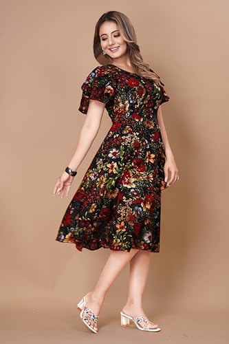 Image of Women Floral Print Sleeve Layred Dress