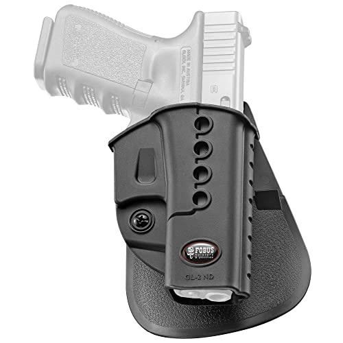 Fobus, E2 Paddle Holster, Fits Glock 17/19/19X/22/23/31/32/34/35/45, Right Hand, Kydex, Black #TOP1