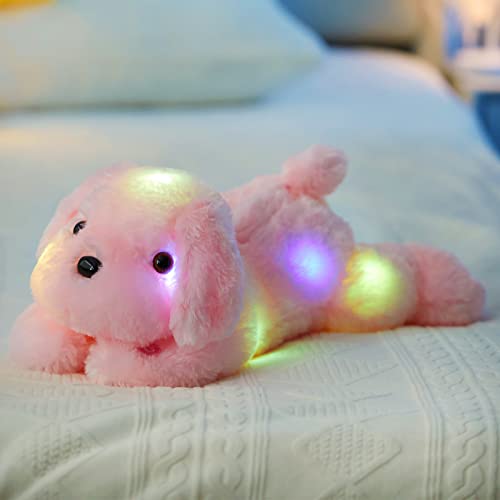 Bstaofy Wewill 18'' Light Up Pink Puppy Dog Led Stuffed Animal With Colorful Night Light Glow Soft Plush Toy Gifts For Kids On Christmas Birthday #TOP3