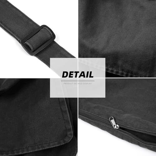 ChuLian Messenger Bag for Women Men Canvas Satchel Bag Travel Hobo Bag Casual Crossbody Shoulder Bag Sling Bag3
