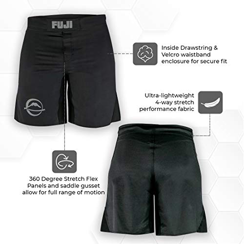 FUJI - Baseline Grappling Shorts - Fight Shorts - Black, 32