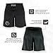 FUJI Baseline Grappling & Fight Shorts for MMA, Judo, Jiu-Jitsu, BJJ and more, Black, Size 32