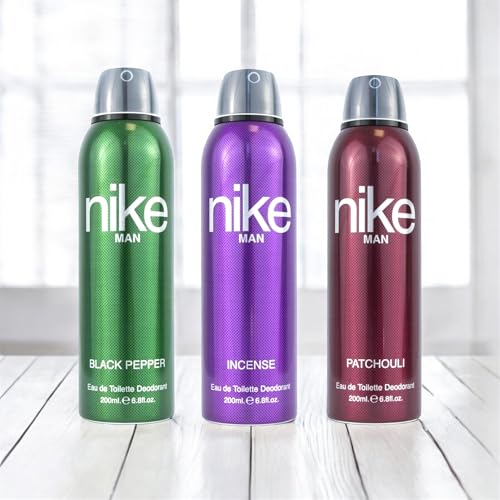 Image of Nike Unisex Black Pepper + Incense + Patchouli Deodorant Spray For Man - Pack Of 3 (200Ml Each)
