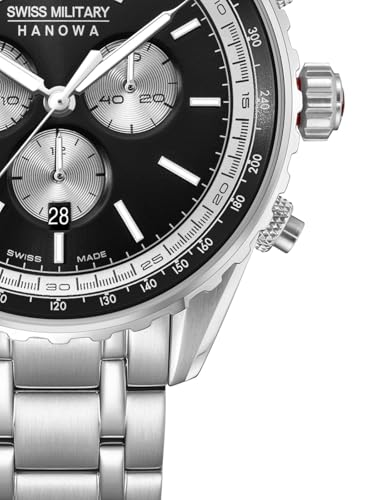 Image of Swiss Military Hanowa SMWGI0000309 Afterburn Chrono - Swiss Made Round Black Chronograph - Watch for Men