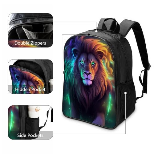 Sac à dos enfant lion pour l'école et les sorties - Sac à livres robuste de voyage