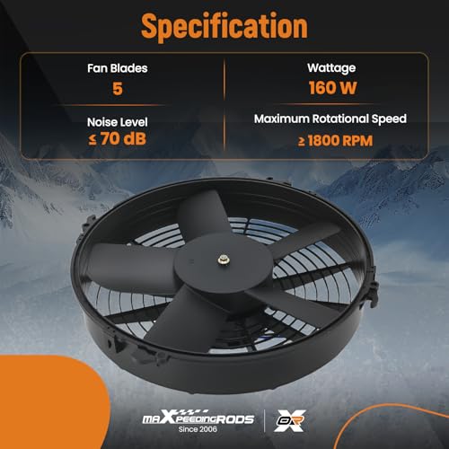 Image of maXpeedingrods for Spal 12 inch High Performance Puller Radiator Cooling Fan 1640 CFM Paddle Blades, 30102038 VA01-AP70 LL-36A