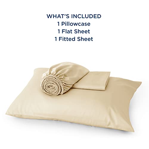 Image of Bedsure Cooling Sheets Twin, Rayon Derived from Bamboo, PureWoven, Breathable & Soft Twin Sheets Set, Deep Pocket Up to 16 Inches, Hotel Luxury Silky Bedding for Hot Sleepers, Alabaster Gleam