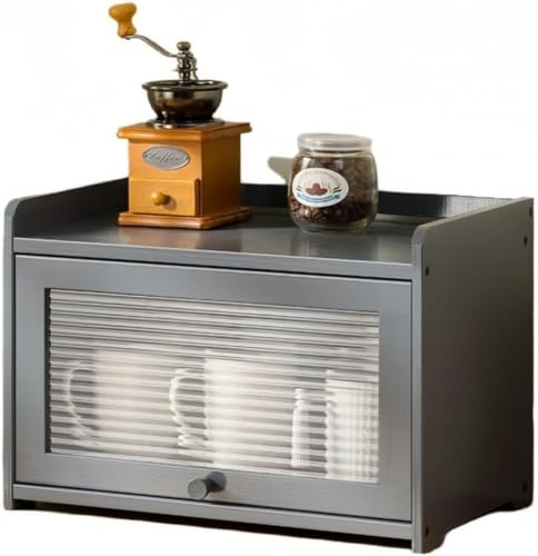 Barino 食器棚 キッチン収納 キッチンカウンター 竹製 キッチン 食器 キッチンキャビネット 小型 ガラス扉 一人暮らし 収納棚 レンジボード 調味料入れ 鍋 お箸 キッチンカウンター 大容量 北欧風 大容量 安定 防塵 防湿 防虫 フラップ扉 おし