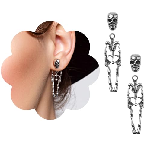 Halloween Earrings Skeleton Jewelry for Women, Spooky Skull Ideal for Trick or Treat Night & Halloween Party Cosplay