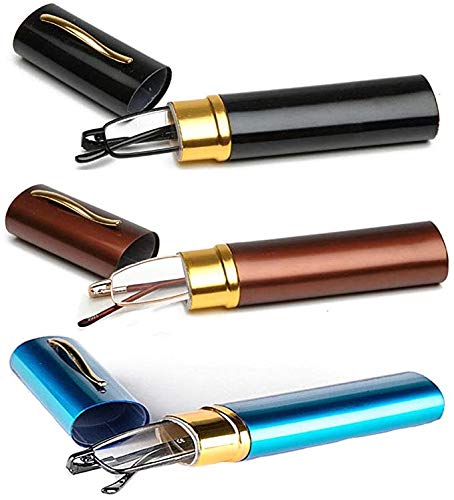 Reavee 3 Pack Slim Pen Reading Glasses Small Tube Stylish Readers Women Men Spring Hinged With Portable Clip Case 1.5 #TOP1