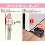 MBBEST Hotel Door Lock & Door Stop Alarm,Dual Protection Security Devices Pocket Door Stopper Self Defensey Tools for Hotel Travel Home Apartment House, Pink/Pink - Image 5