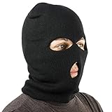 Material: 100 % Polyacryl MFH 3-Loch Balaclava 10903 Acyl Sturmhaube Maske Skimaske Sturmmaske (Schwarz)