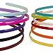 CoverYourHair Colorful Plastic Headbands - Bulk (36 Pack) - Hard, Thin Headbands