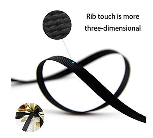 Yama Solid Grosgrain Ribbon - 3/8" 50 Yards Per Roll For Gift Package Wrapping,Floral Design,Diy Hair Bow Making,Crafting,Sewing,Wedding Decor, Black #TOP3