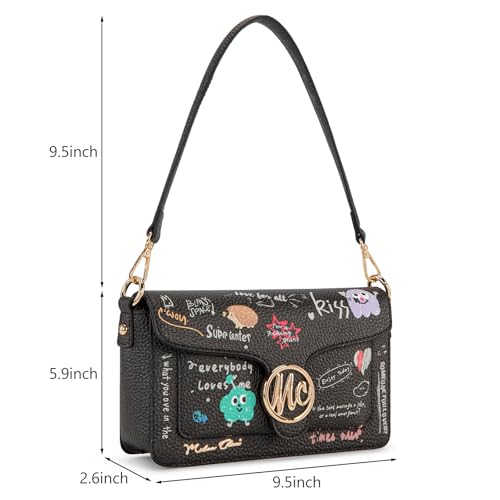 Milan Chiva Small Y2K Shoulder Bag for Women Graffiti Cartoon Print Cute Aesthetic Crossbody Purse with Detachable Strap by Milan Chiva - Used condition - Image 6