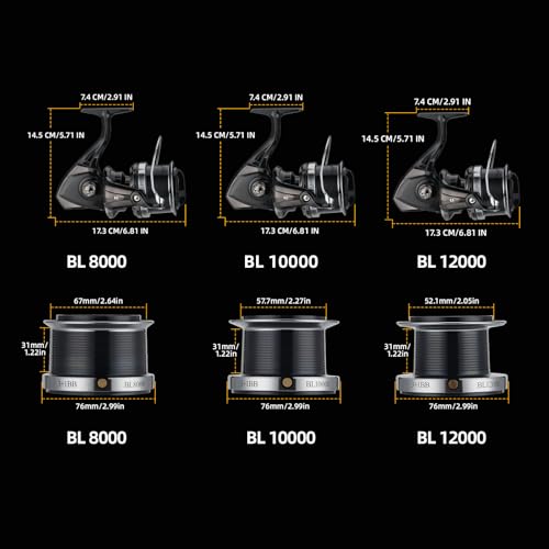 Image of Big Game Surf Spinning Fishing Reel 8000 /12000,20KG Drag Power Backlash-Free Bearings,Metal Reel Seat,Zinc Alloy Gear for Saltwater Inshore and Offshore Fishing