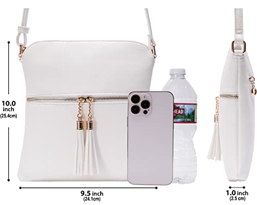 Image of Solene Womens Lightweight Medium Crossbody Purse with Tassel, Perfect Size Crossbody Bags for Daily Use, travel