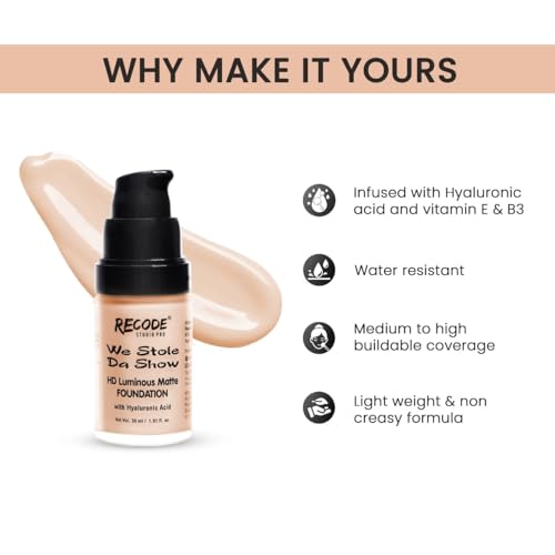 Image of Recode HD Luminous Matte Foundation | 30 ML | 01 | INDIA