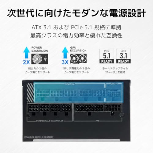 Image of MONTECH Century II 850W ATX 3.1 Fully Modular 80 Plus Gold Power Supply | PCIe 5.1, Native 12V-2x6 Cable, Compact 140mm Design, Zero RPM Mode, 100% Japanese Capacitors, 10-Year Warranty