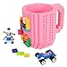 Produktbild Lumsburry Build-on Bricks Tassen Becher, Kreative DIY Kaffeetasse Baustein Kaffee Tee Trinken Spaß Trinken Geschenk (Rosa)