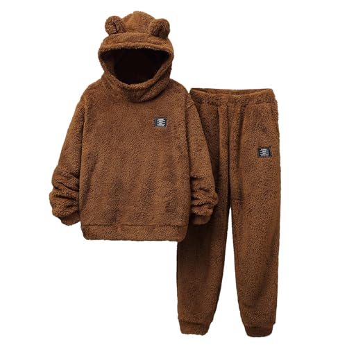 Boys 2 Piece Outfits Sweatsuit Long Sleeve Hooded Pullover Hoodie Sweatshirt and Sweatpant Kids Clothing Sets for 8-12Y