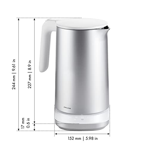 Zwilling Enfinigy Bollitore Pro Con Regolazione Della Temperatura, Filtro Anticalcare In Acciaio Inox, 1850 Watt, 1,5 Litri, Argento - 3