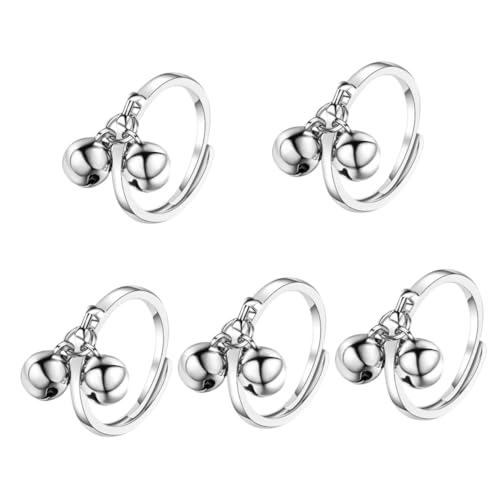 Bague ouverte double balle cuivre femme mignon anneau ajustable bijoux tendance