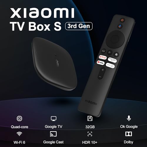 Xiaomi TV Box S (3rd Gen), 4K Ultra HD Streaming Media Player, 32GB ROM Smart TV Box, unterstützt Google TV, Google Assistant, HDR10+… – Ansicht 2