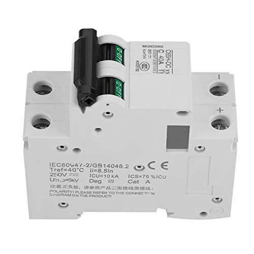 2P C65H-Dc 250V Dc Miniature Circuit Breaker Din Rail Photovoltaic Switch For Solar Panels Grid System White(40A) #TOP6