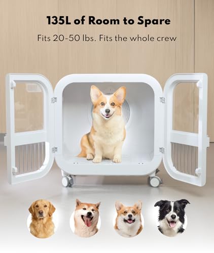 Image of HomeRunPet 135L Pet Dryer Box, Ultra Quiet Dog Dryer for Medium Dogs & Cats