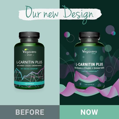 Vegavero L-Carnitine | with Choline, Chromium, B Vitamins and Green Coffee Bean Extract | NO Additives | Pre-Workout, Weight Management & Muscle Recovery* | 120 Carnitine Capsules | Vegan - Image 3