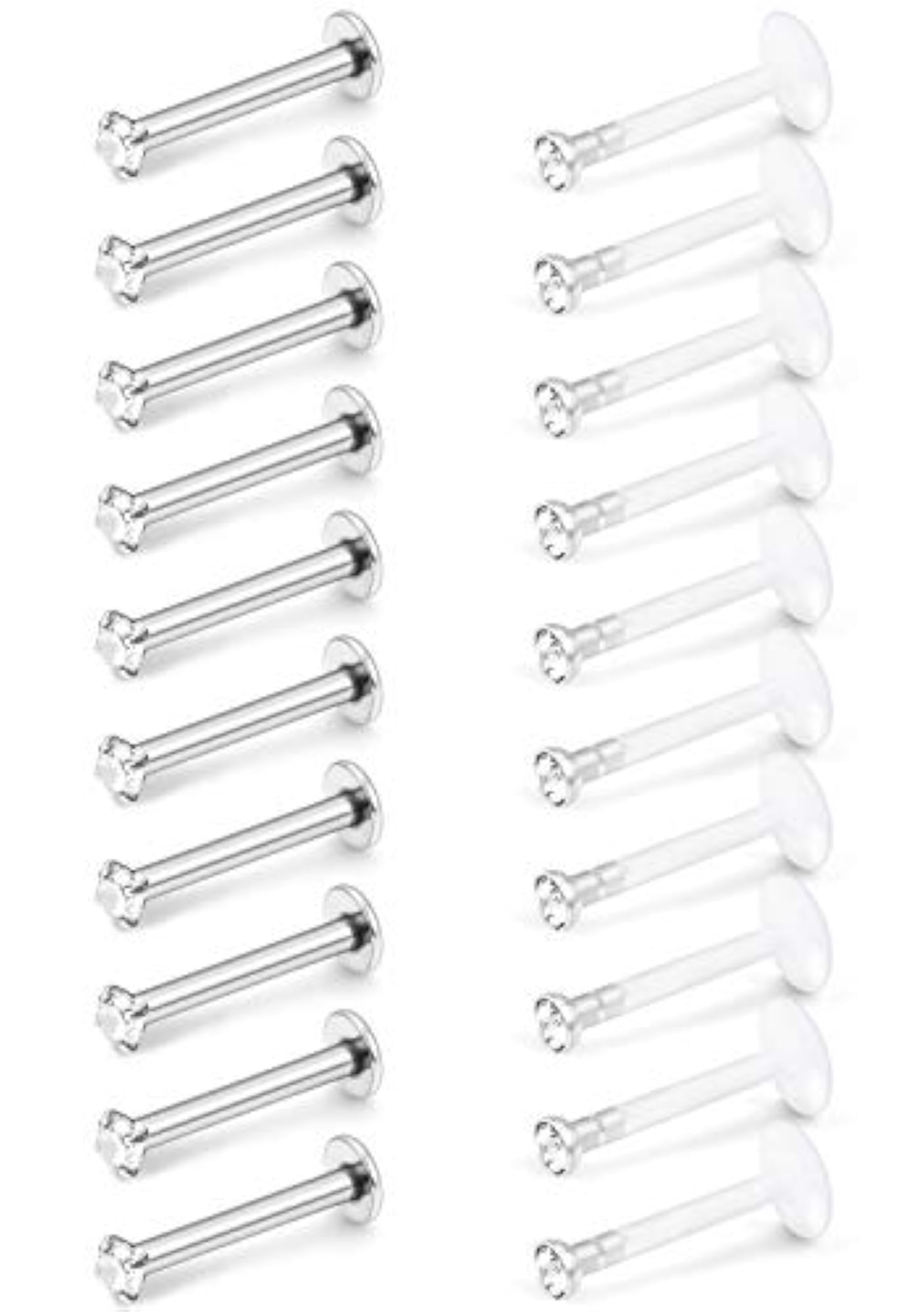 16G Acrylic & Stainless Steel Labret Monroe Lip Ring