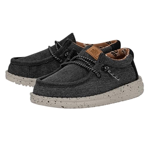 Image of HEYDUDE Wally Toddler Washed Canvas | Boy's Loafers | Boy's Slip On Shoes | Comfortable & Light Weight